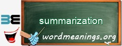 WordMeaning blackboard for summarization